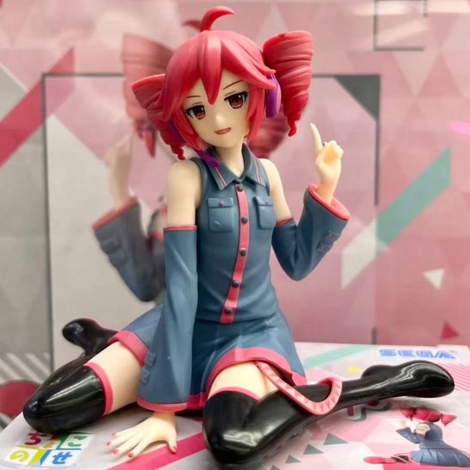 Hatsune Miku & Kasane Teto Anime Figure Kawaii Pvc Model Doll Action Figurals Sitting Posture Collect Ornaments Toys Gifts