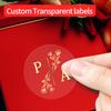 Gold Custom Transparent Seals - Waterproof Decorative Stickers For Party Envelopes Wedding Anniversary Gifts  Crafts