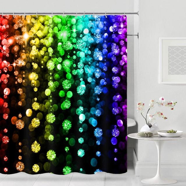 

Современная занавеска для душа, модная блестящая занавеска для душа, полиэфирная ткань, водонепроницаемая занавеска для ванной, занавеска для перегородки ванной комнаты, 12 крючков 180x200cm