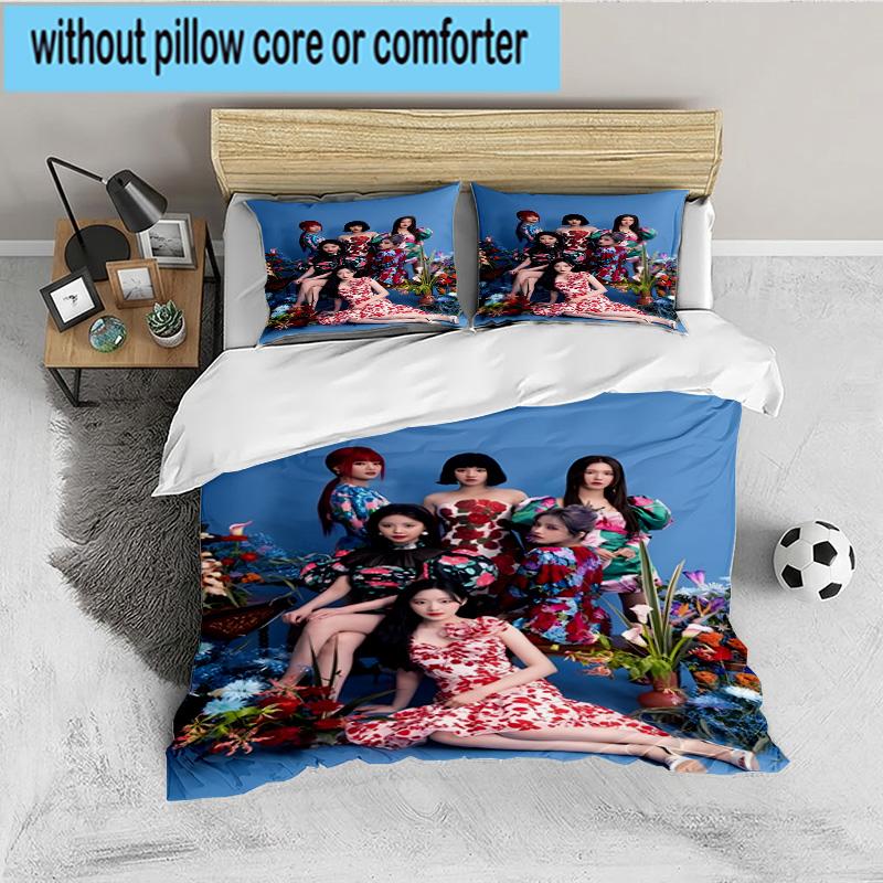 Kpop idle Colorful Dreams 3pcs Bedding Set,Including 1pc Duvet Cover And 2pcs Pillowcases Perfect Gift for Christmas,Ideal for Bedroom, Dormitory