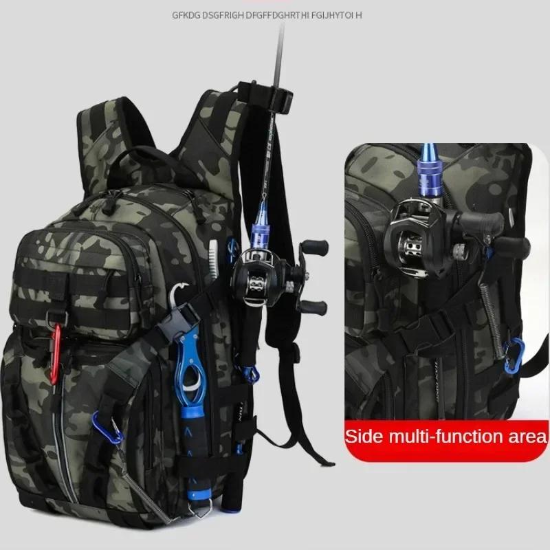 Outdoor Fishing Shoulder Bags Men Fishing Lure Rod Box Bag Camping Climbing Backpack Hunting Multi-Function Tactical Men Bags
