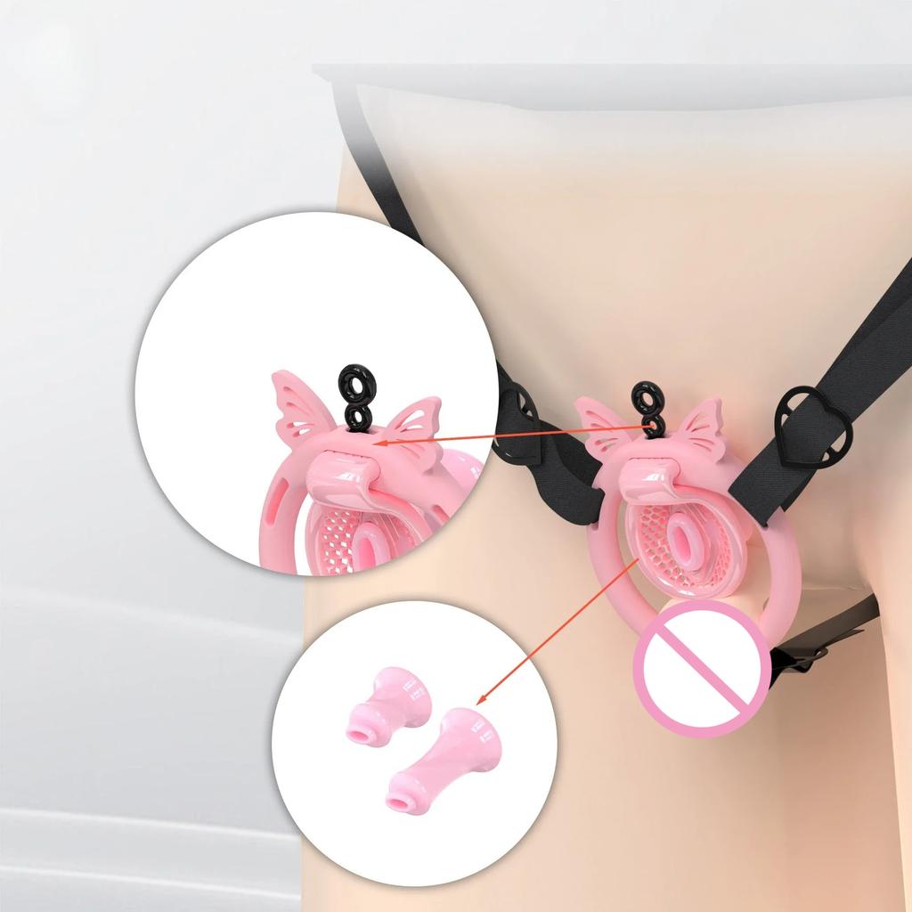 Sissy Negative Inverted Extreme Chastity Cage with 4 Size Silicone Rings Bondage Cock Exercise Urine Blockage Sex Toys for ManGood product
