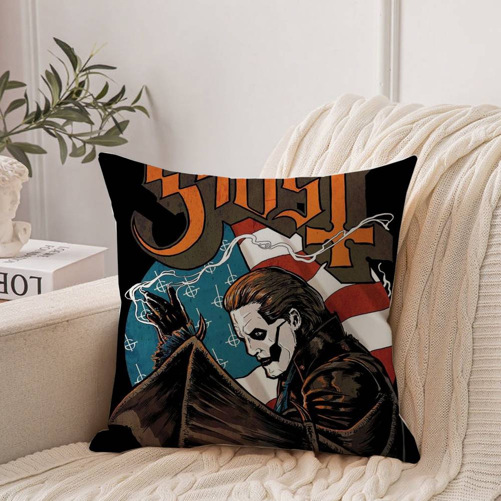 Rock Band Pillow Covers G-GhostS Band Cartoon Pillow Case Home Decor Throw For Sofa Bed Car Room Decor Gift Idea