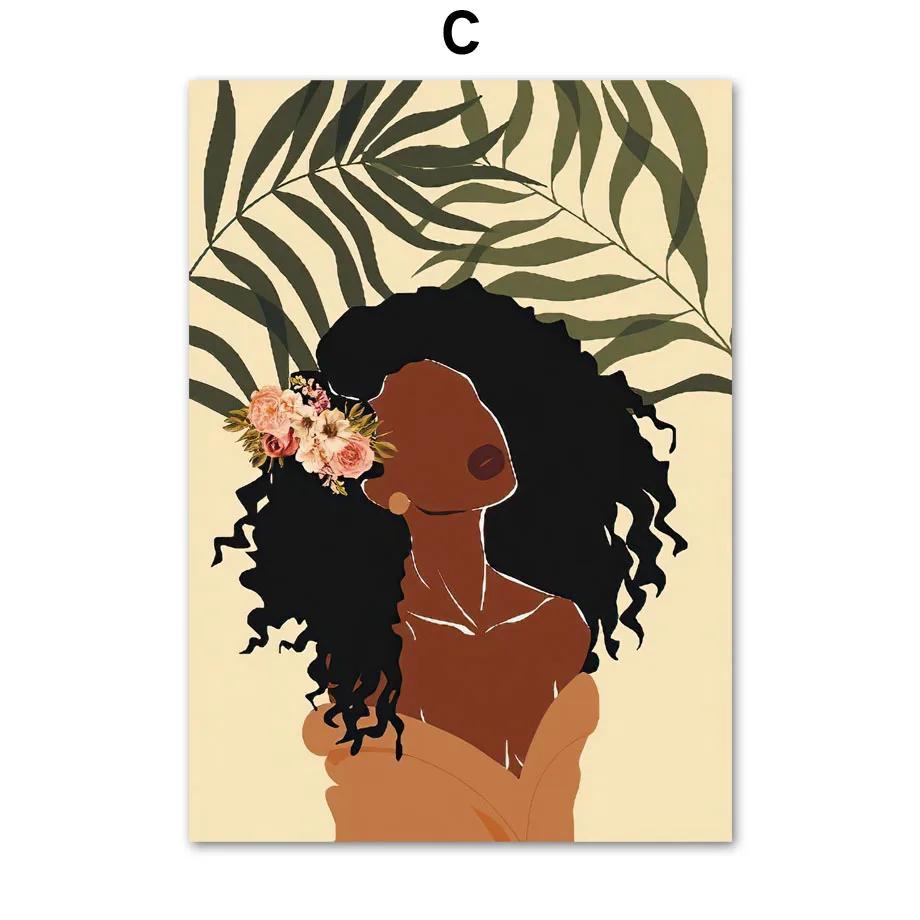 Abstract Black Girl Beach Palm Vacation Wall Art Canvas Painting Nordic Posters And Prints Wall Pictures For Living Room Decor