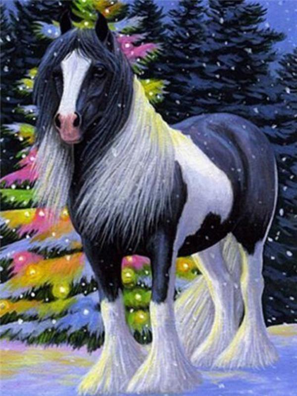 DIY Diamond Painting Animal Cross Stitch Full Round Drill  Steed Painting Embroidery Craft Home Decoration