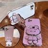 Cute Rabbit Mobile Phone Stand Foldable Mirror Bracket 360 Rotation Sticky Back Lazy Desktop Holders for Women Make Up Support