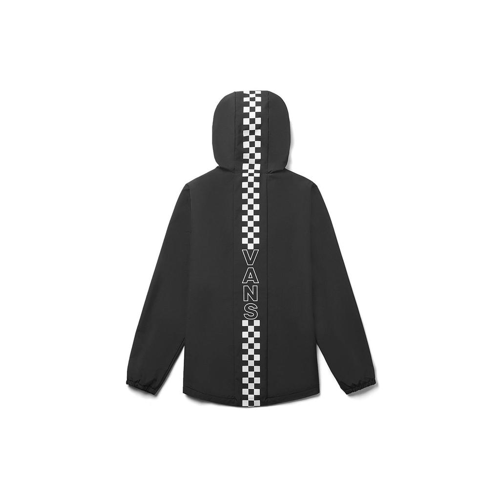 Vans On Point Anorak Windproof Plaid Hooded Jacket Women Jackets Black VN0A47U4BLK
