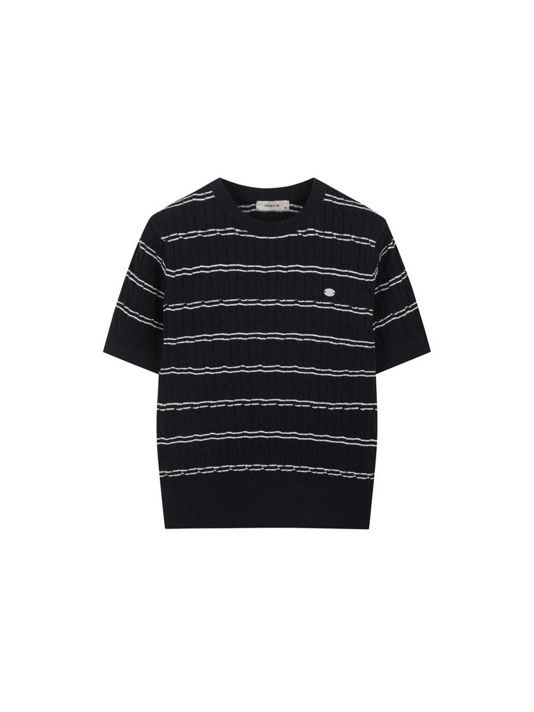 Peulojegteuem Women'S Cable Round Short Sleeve Knit_Epg2Er2100