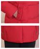 Red Chinese Style Winter Down Jacket for Middle-aged and Elderly Women: Warm, Thick Cotton Coat