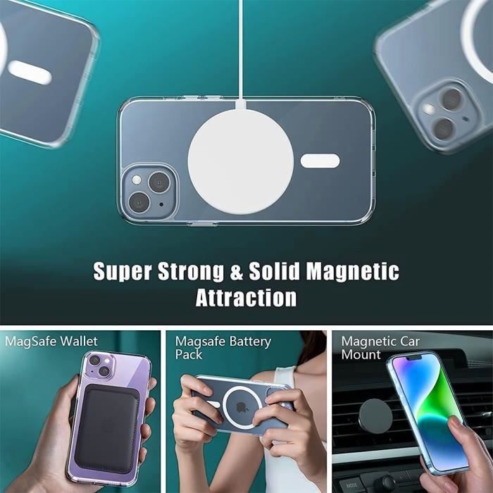 Coque pour iPhone 14 - BOOLING - Transparent - Silicone - Protection Antichoc - Recharge sans fil