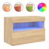 Vidaxl Ścienna Szafka Tv Z Led, Dąb Sonoma, 60X30X40 Cm