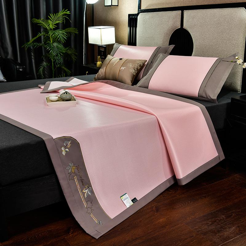 New High-end Ice Silk Antibacterial Bed Mat Two-piece Set Three-piece Folding Ice Rattan Mat Ice Silk Mat Pillowcase