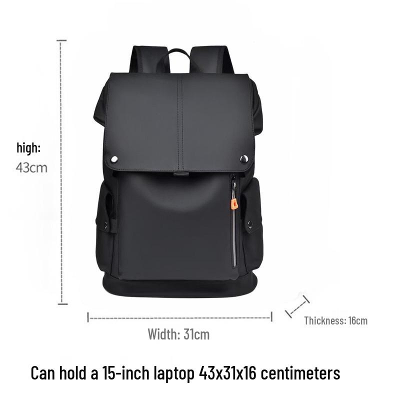 Men s Large Capacity PU Leather Travel & Work Backpack Standard