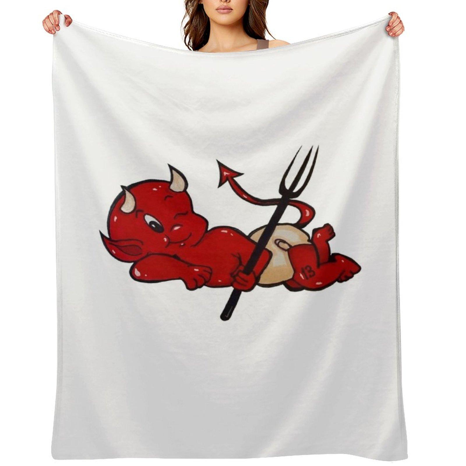 Lil  Inner Devil Throw Blanket Retros Soft anime Shaggy Blankets 30x40in