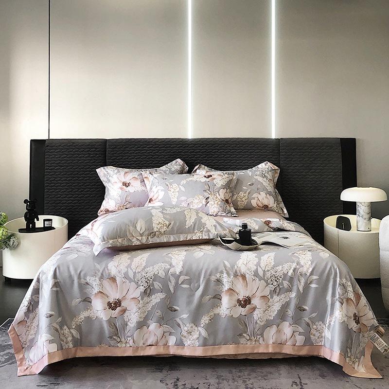 Piumone Estivo Sottile 4 pezzi Tessili per la Casa Lusso Leggero Coperta Estiva Fresca Taglia Queen Piumone per Aria Condizionata Set Lenzuolo Federe