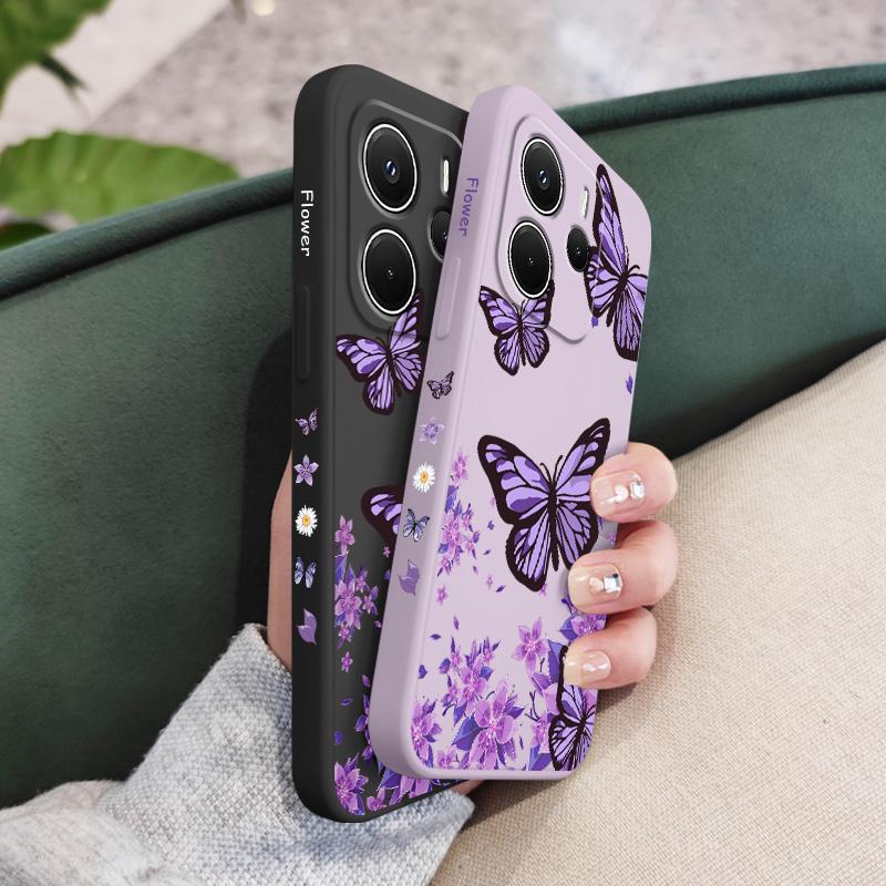 Dreamy Butterfly Phone Case For Xiaomi Redmi Note 14 13 12 12S 11 11S 10 10S Pro Plus 15 15C 14C 4G 5G Silicone Cover