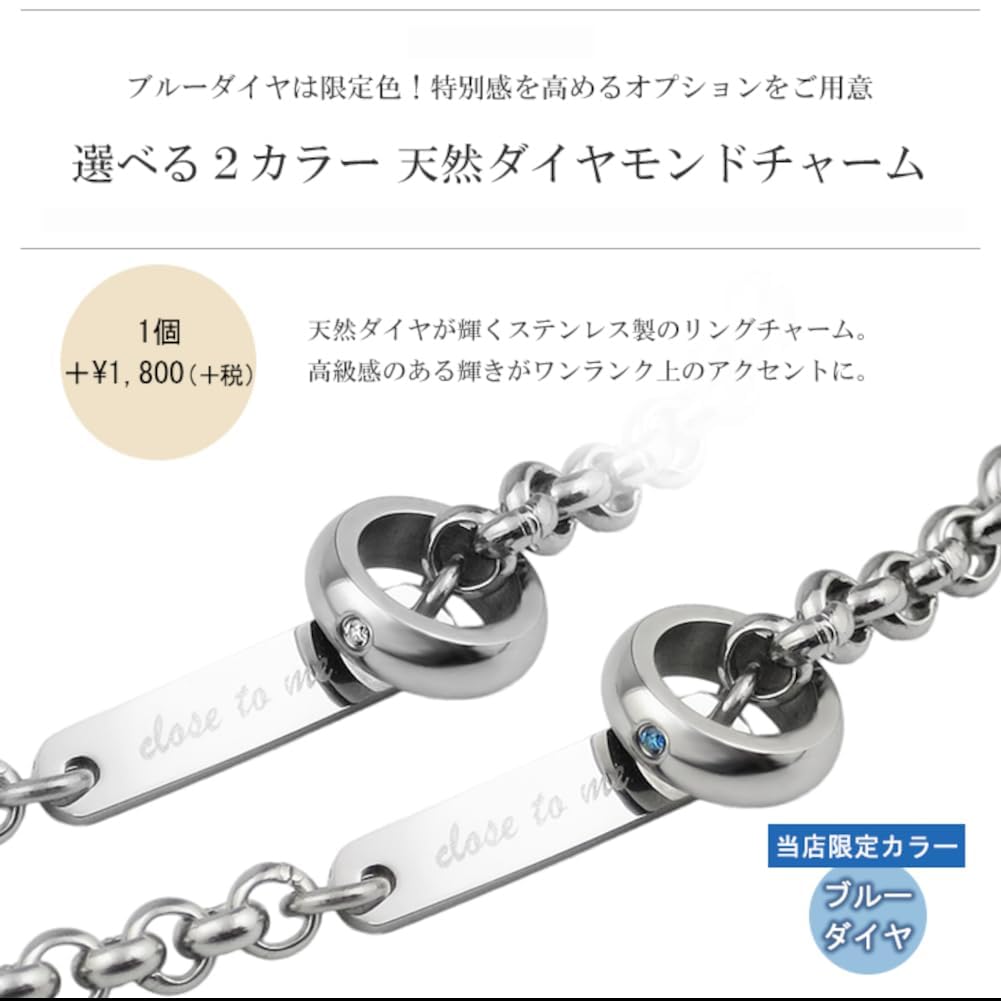 To Special Edition Stainless Steel Pair Anklets with Diamond Charms and L for Men and Women [Close Me] (L Sizes)