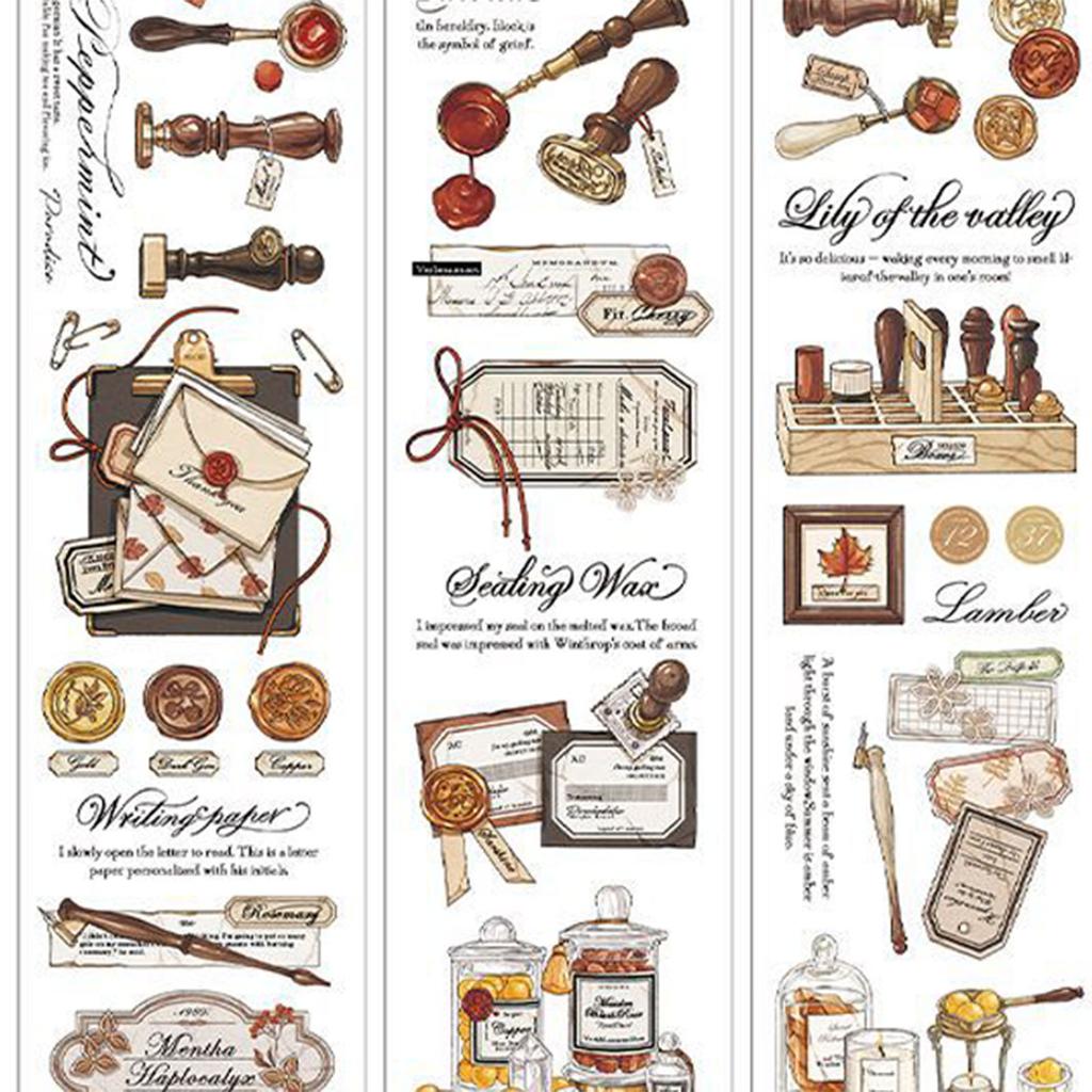 Klebeband Sticker PET Vintage Romantisch Stark Klebend Wiederverwendbar Dekoband für Planer Papiere