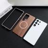 Suitable for Samsung S25ULTRA Elastic Buckle Mobile Phone Case Metal Frame Single-sided Peach Wood Back Plate Anti Fall Protection Case