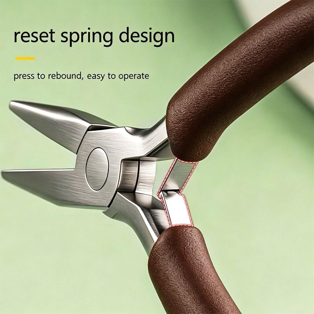 Built-in Return Spring Mini Needle Nose Pliers Jewelry Making Pliers Handmade Processing