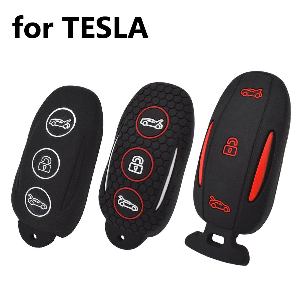 For Tesla Model 3 S X Silicone Remote Key Case Fob Shell Cover Skin Jacket Sleeve