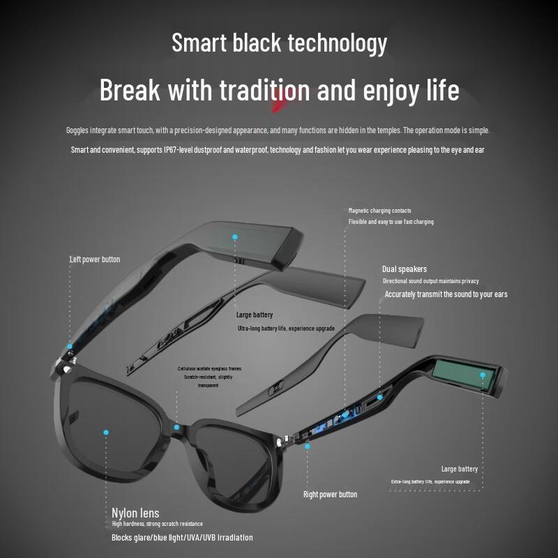 SooPii Smart Bluetooth Bone Conduction Sunglasses