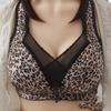 Thin Bra No Steel Ring Sexy Leopard Print Gather Tube Top Anti-Glare Underwear Thin Breathable Large Size Women's Underwear