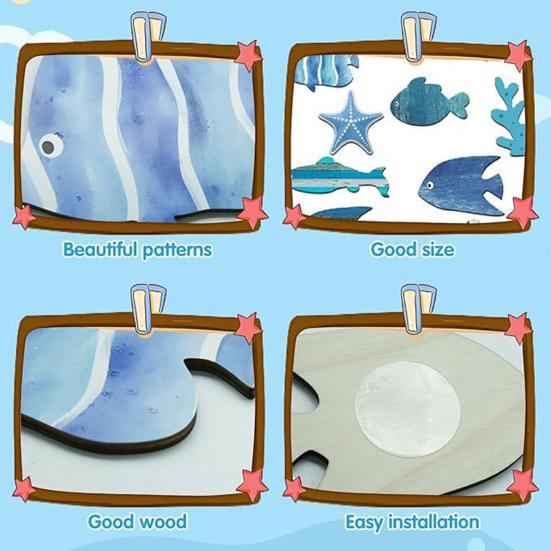 10 Pcs Summer Coastal Fish Wall Decor Vintage Farmhouse Ocean Fish Wall Art Nautical Beach Theme Hanging Decoration