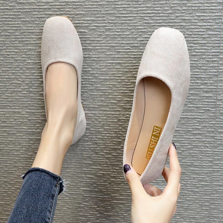 Women's Shoes Low Heeled and Gentle Shoes Spring and Autumn Shoes Flat Bottomed French Shallow Mouth Single Shoes