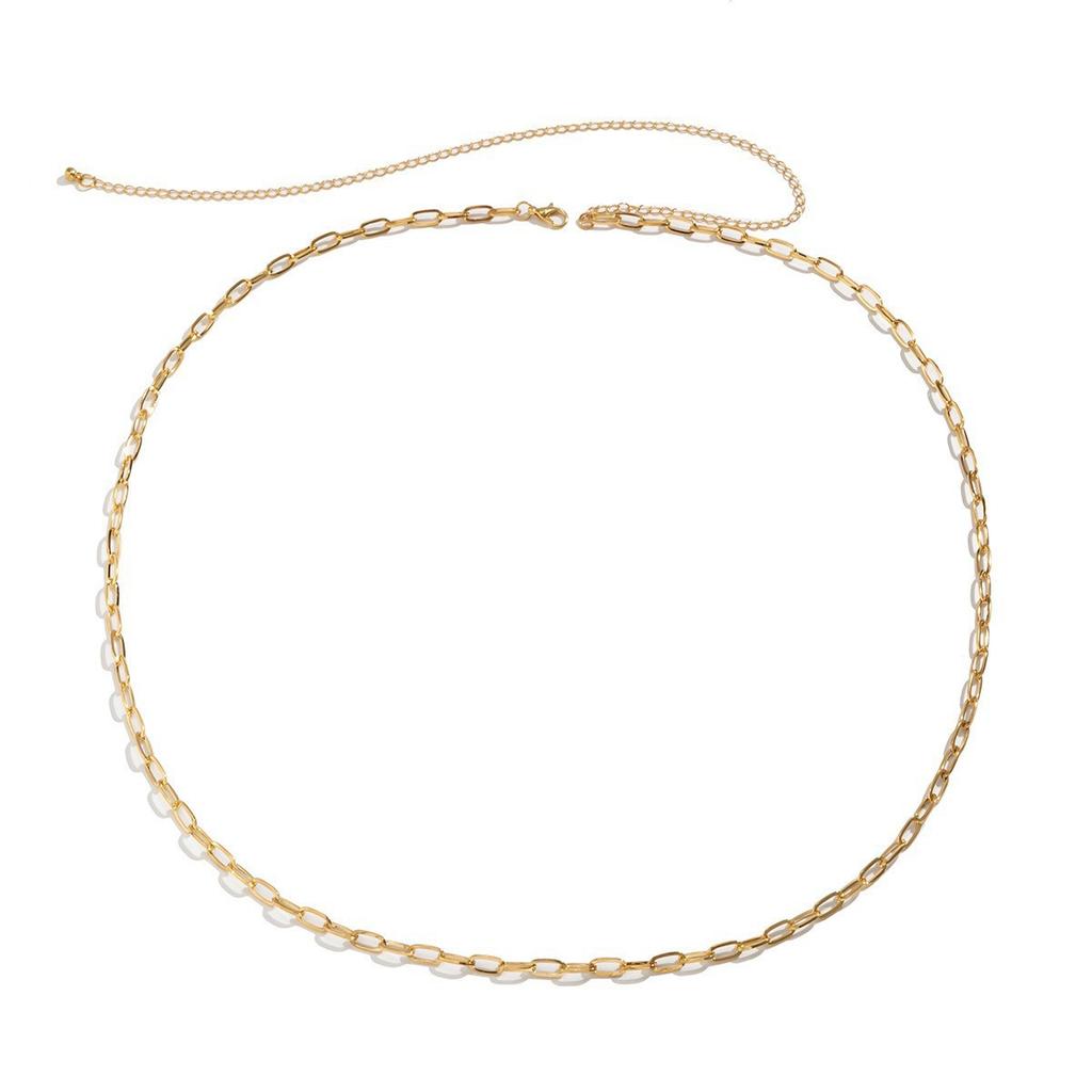 Modischer süßer und cooler Trend einlagige Kettenaccessoires, personalisierte einfache geometrische Kreuzkette Bauchkette