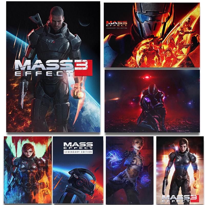 Hett Action Skjutspel Mass Effect Affisch Science Fiction Rymd Prints Canvasmålning Väggkonst Bild Hem Vardagsrum Dekoration