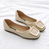 Flat-soled Single Shoes Women's 2025 New Autumn Shallow Soft-soled One-pedal Doudou Ladyshoes Large-size Women's Shoes 41-43 Summer