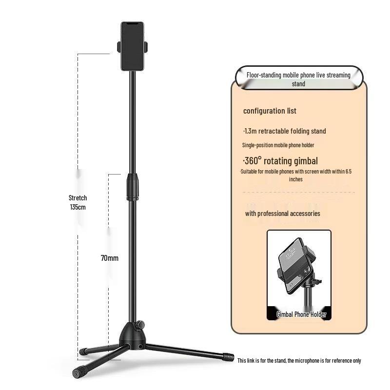 Kids' All-in-One Stage Mic with Folding Tripod for Singing & Streaming