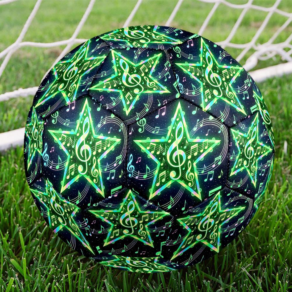 1pc Music Star Notes Theme Soccer Ball Football, Size 5, Lightweight PVC, Outdoor Training Soccer Ball,Gift j61462
