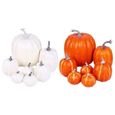 7pieces Halloween Artificial Pumpkin Thanksgiving Decorative Pumpkins Halloween Carnivals Foam Pumpkin Decors Kids Gift