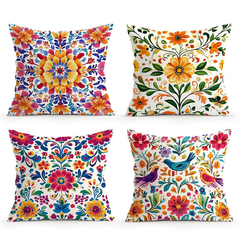 Mexican Ethnic Style Cushions Pillowcase Printed Polyester 45x45cm Throw Pillow Cover Decorative Sofa Cushion Pillowslip Decor