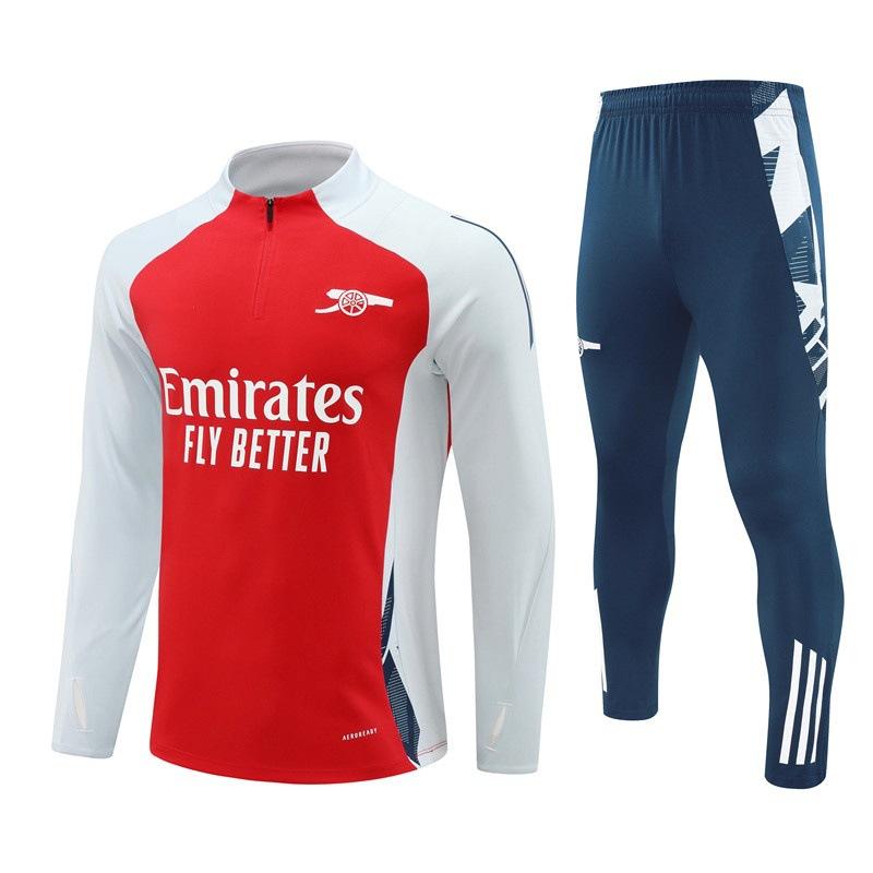 2425 Demi-zip Manches Longues Survêtement d'Entraînement de Football Arsenal pour Enfants et Adultes Costume d'Apparence