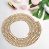 3 Rows Diamond Mesh Wrap Roll Sparkle Crystal Rhinestone Ribbon Decoration (Gold)