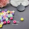 200/500/1000pcs Rainbow Acrylic Craft Beads, Colored Circular Plastic Spacer Beads, Used for DIY Jewelry Craft To Make Necklaces and Rainbow Bracelets