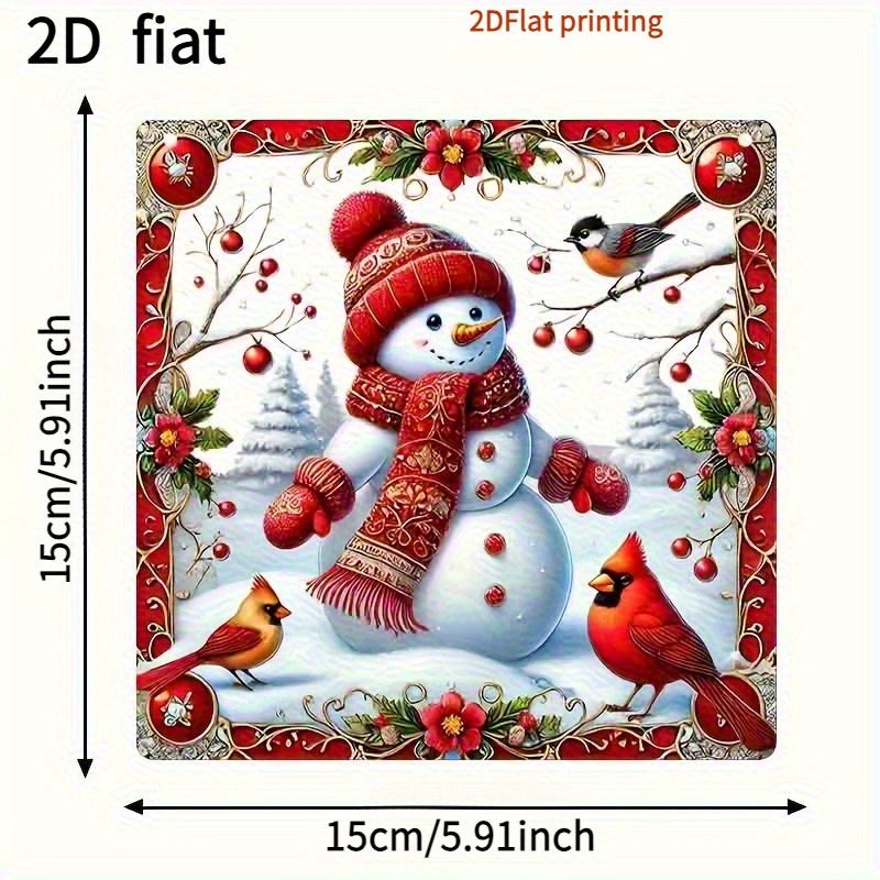 Bohemian Snowman Sun Catcher. Acrylic with red hat & scarf, a festive home decor gift.