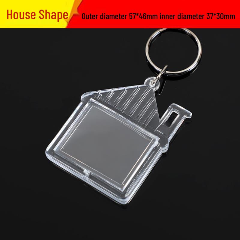 Double-Sided Transparent Acrylic Keychain: 1-inch & 2-inch Blank Photo Frame Pendant