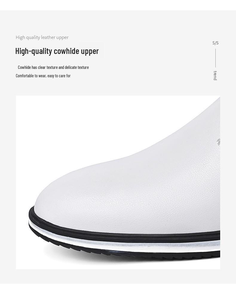Handmade Men's Slip-On Leather Moccasins: Soft Sole Formal British Style for Commuting