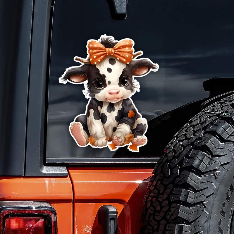 Cute Cartoon Cow Car Stickers Funny Creative Waterproof Vinyl Decal Motorcycle Decorative Accessories