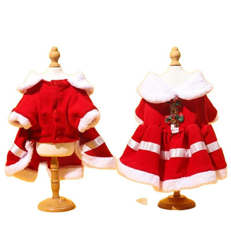 Polyester Dog Christmas Dress - Festive Pet Costume for Holiday Parties Christmas Clothes Christmas Skirts