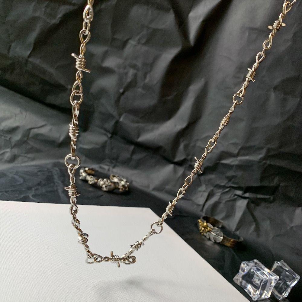 Trendy Metal Pants Chain Thorns Wire Hip Hop Long Waist Chain Grunge Goth Punk Necklace Women Men Jeans Accessories