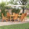 Garden Dining Set 7 pcs Brown Solid Acacia Wood