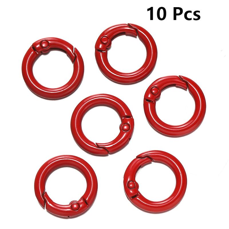 Yogodlns 10 ks/Lot 16 barev Kovová O kroužková spona Otevíratelná Kulatá Karabina Klíčenka Klipy Hák Psí Řetěz DIY Šperky Spona Konektor Tašky Příslušenství