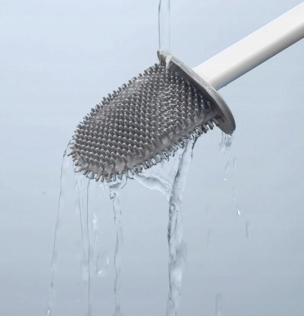 Silicone Toilet Brush For The Bathroom, Antibacterial, Freestanding