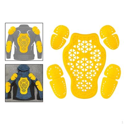 5 Pièces Veste de Moto Inserts d'Armure Ensemble d'Équipement de Protection Coussinets de Protection à Absorption de Chocs pour la Rue