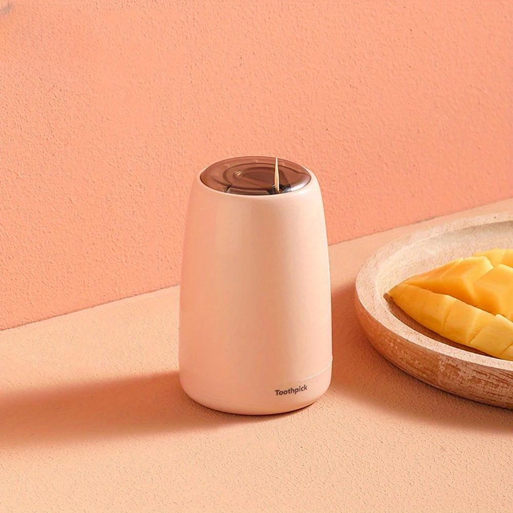 Creative Automatic Toothpick Holder Container Household Table Toothpick Box Plastic Push-Type Round Storage Toothpick Dispenser